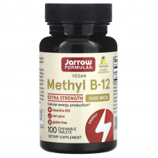 Jarrow Formulas, метил B12, лимон, 1000 мкг, 100 жевательных пастилок